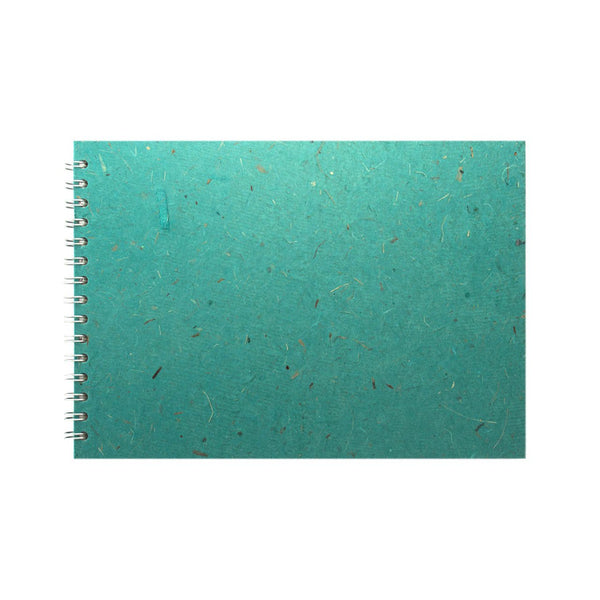 A4 Landscape, Turquoise Watercolour Book by Pink Pig International
