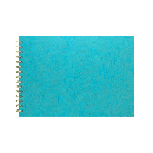 A4 Landscape, Aqua Watercolour Book by Pink Pig International