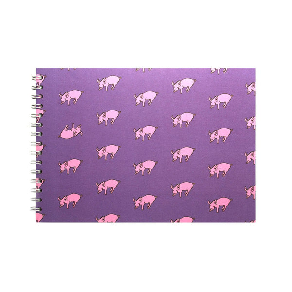 A4 Landscape, Beetroot Purple Watercolour Book by Pink Pig International